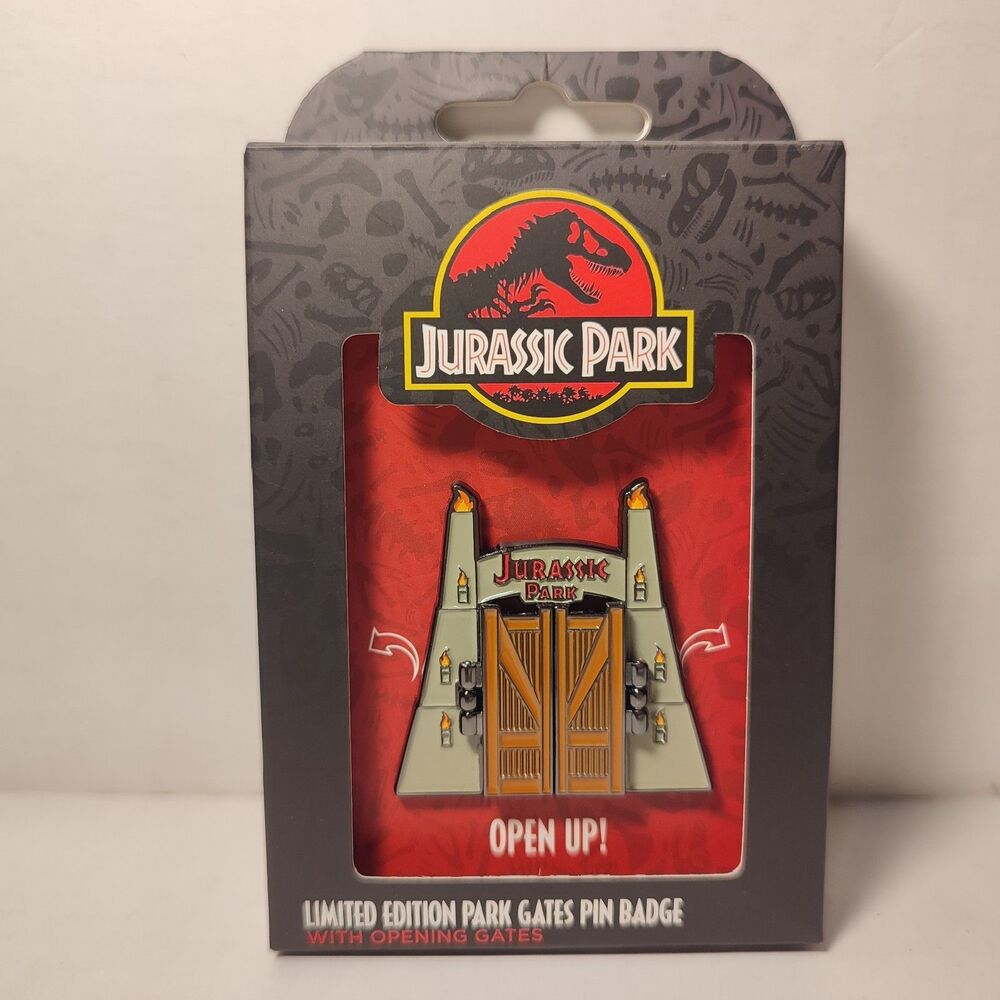 Jurassic Park Welcome Gates Limited Edition Hinged Enamel Pin Official Badge